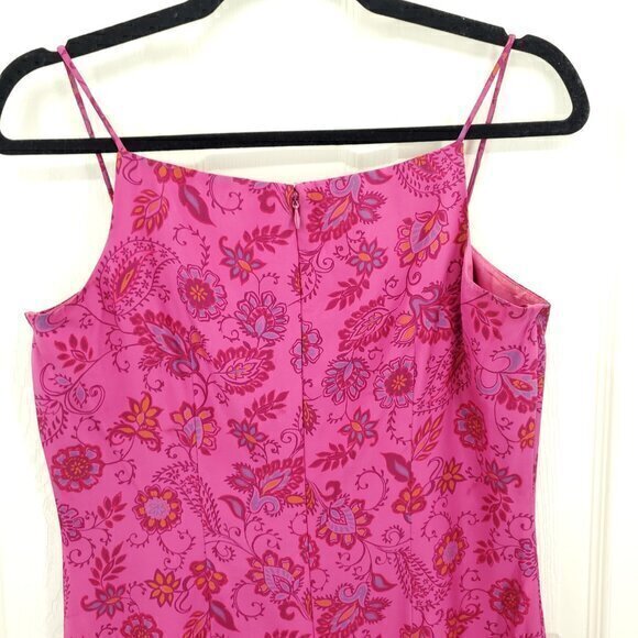 VTG 90s/early 2000s INC Silk Straight Neck Mini Sheath Dress 6 Pink Paisley - Picture 5 of 16